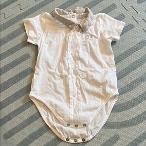 Classic White Button-Up Kids Bodysuit
